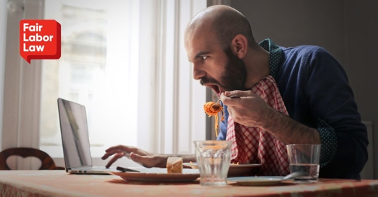 employee eating while working